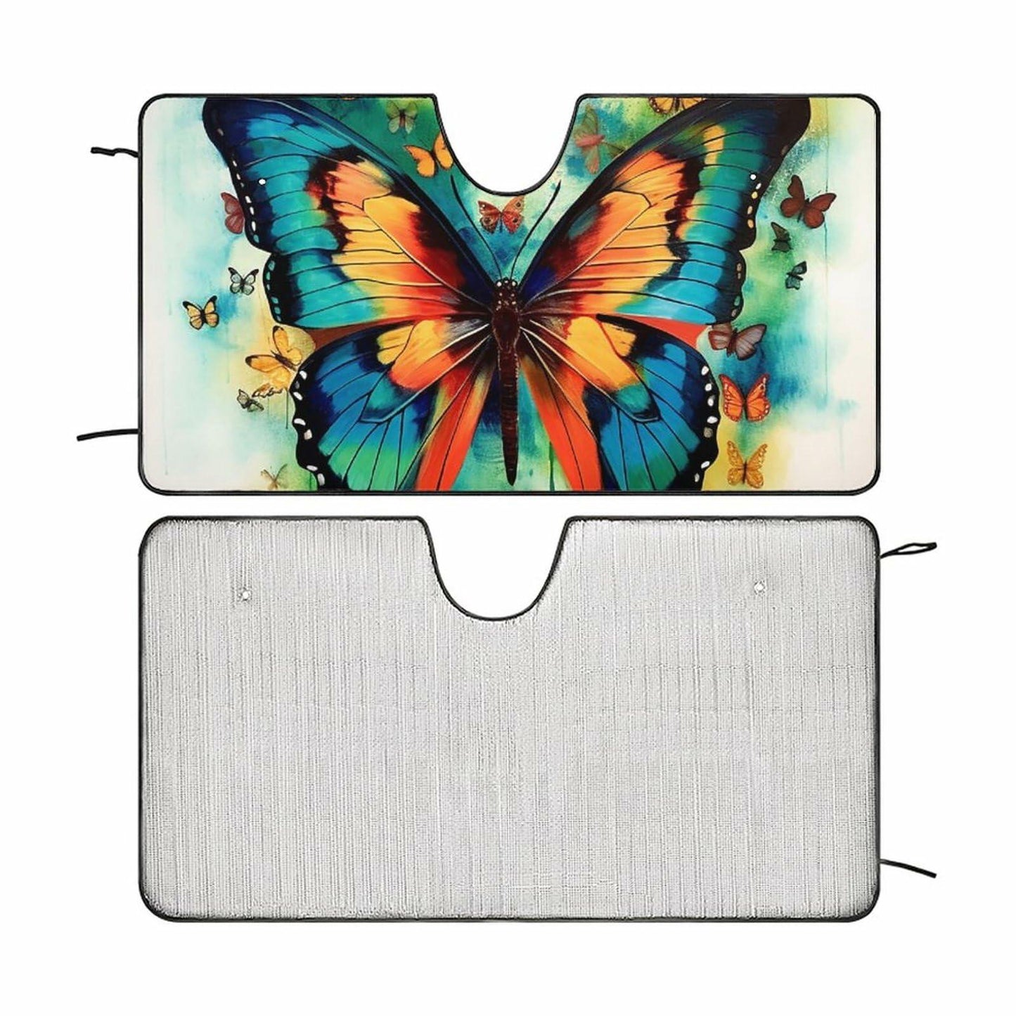 BAHELS Colorful Butterfly Car Windshield Sunshade UV Protector 55x30 Inch