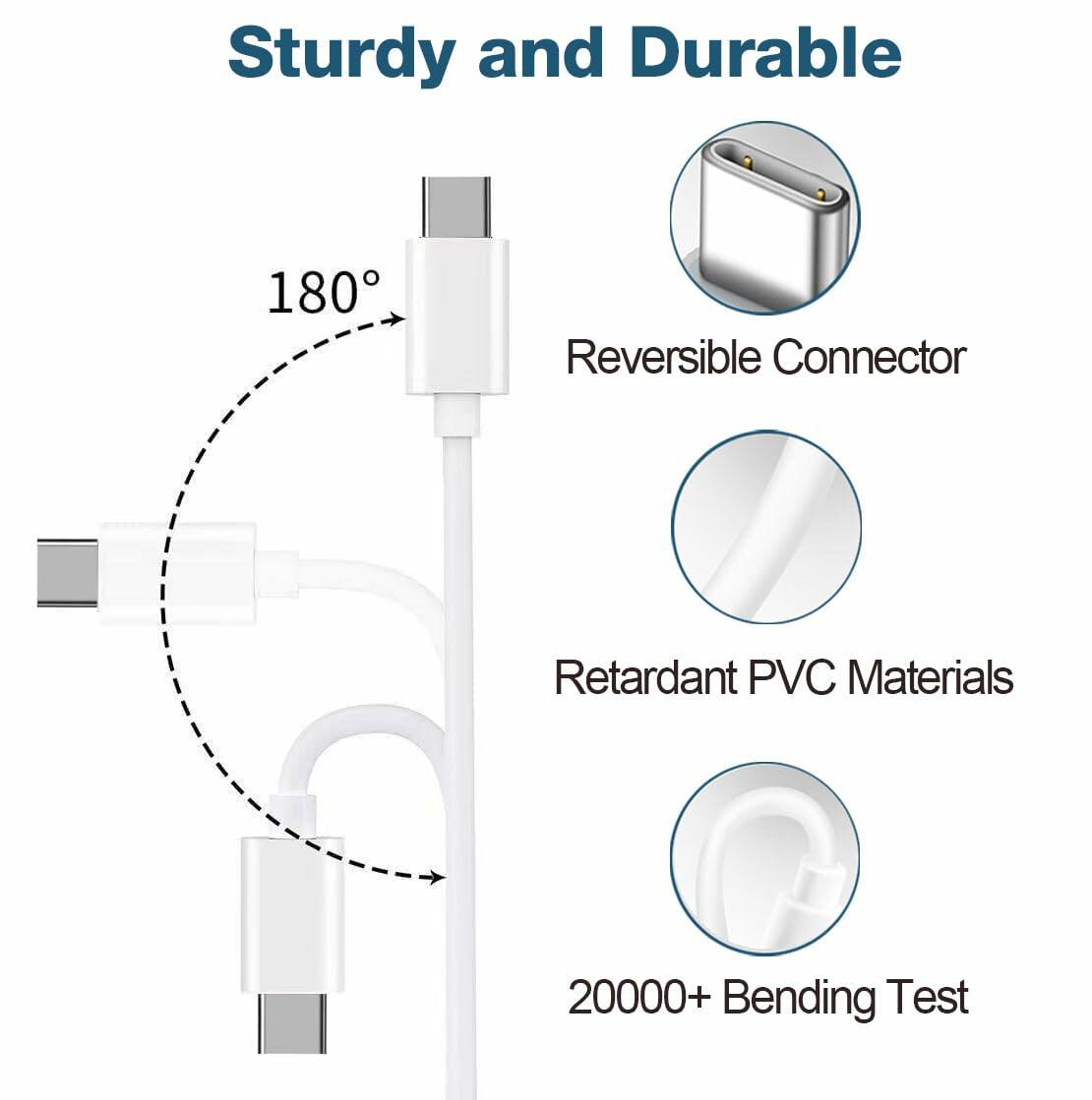 30W USB-C Fast Charger for Google Pixel with 6.6FT Cable Type C Adapter Block