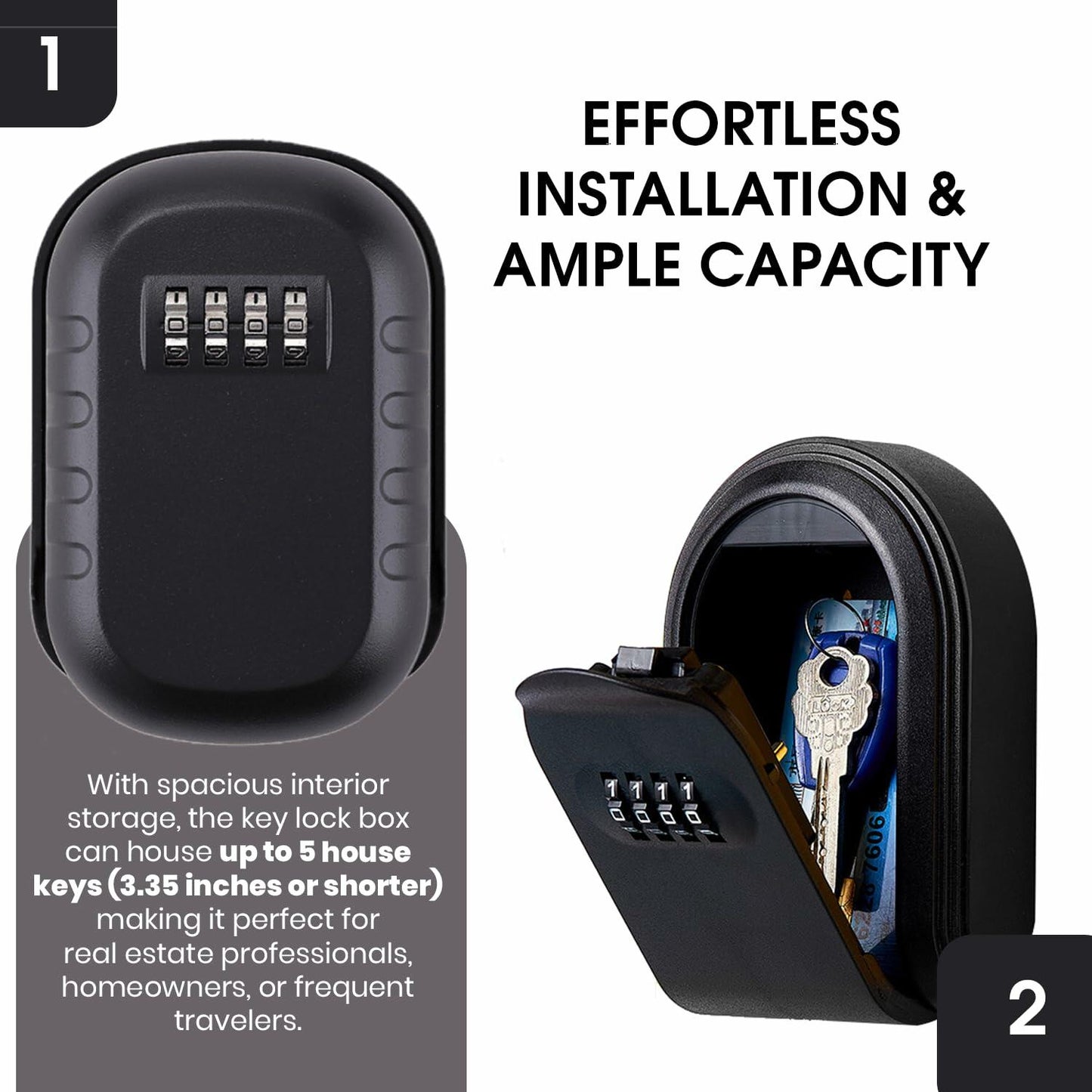 SAFEKEY HAVEN Key Lock Box 4 Digit Combination Wall Mount A4 Secure Lockbox