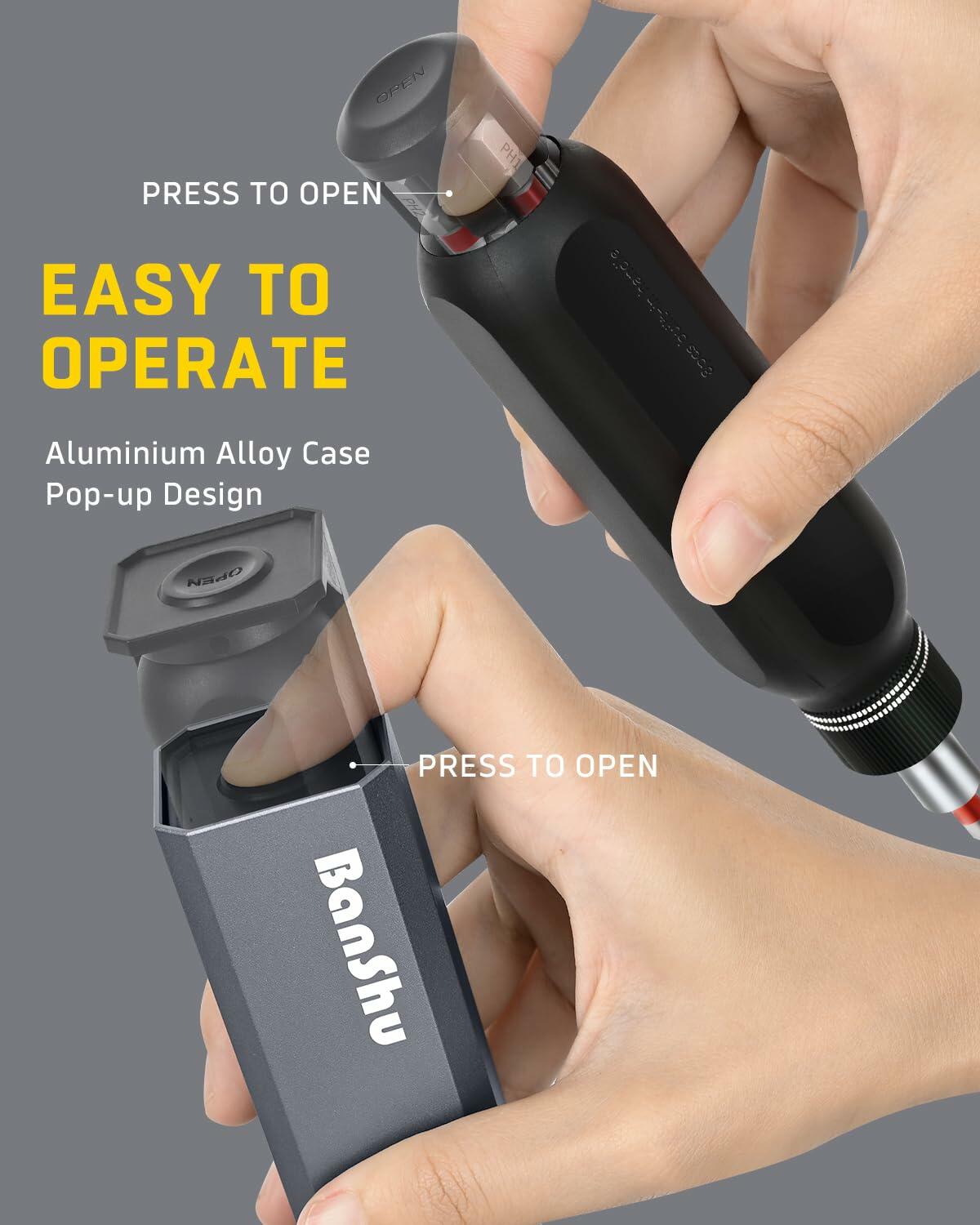 Banshu 12-in-1 Ratchet Screwdriver Set Magnetic Bits Case Colorful Alloy Steel