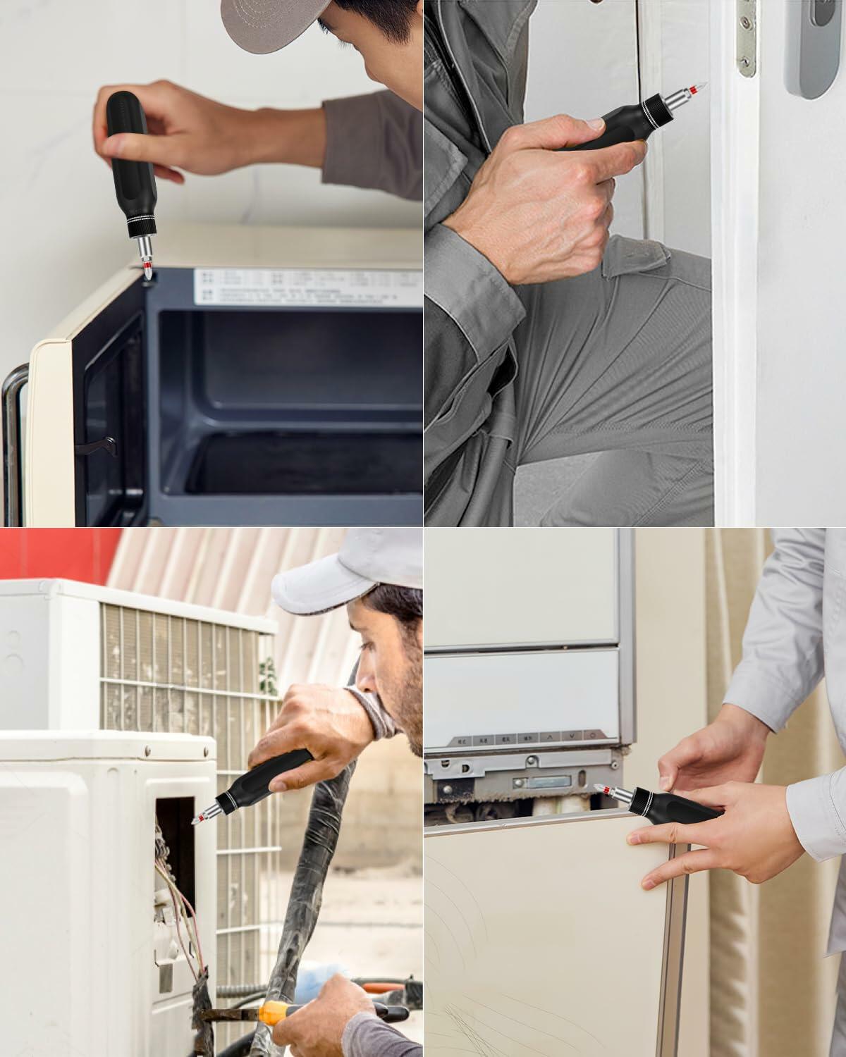 Banshu 12-in-1 Ratchet Screwdriver Set Magnetic Bits Case Colorful Alloy Steel