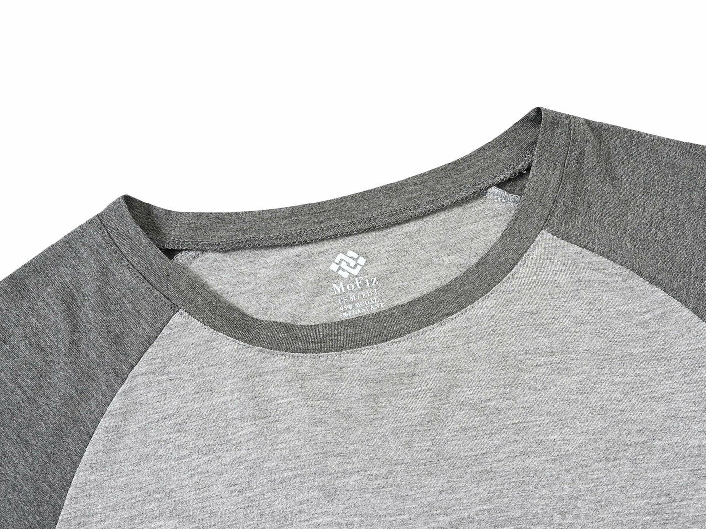 MoFiz Mens Sleepwear Pajama Set Lightweight Cotton Dark Gray Light Grey Size XL