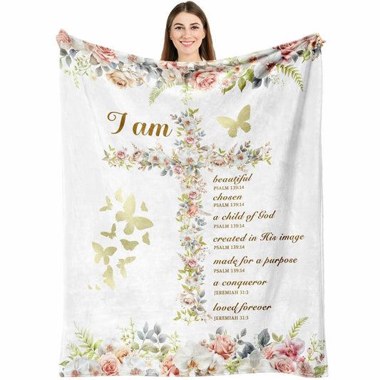Ekpvgit Christian Gifts Blanket I Am A Child of God 60x80