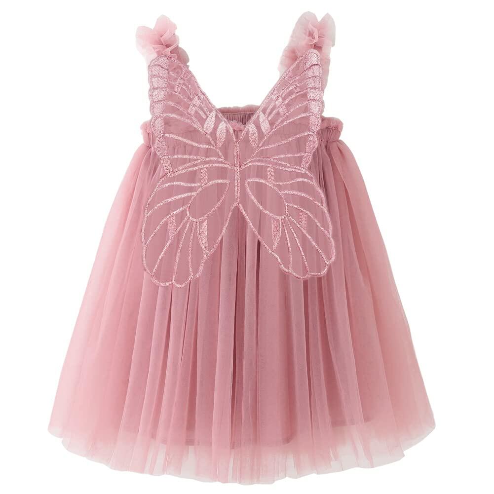 BGFKS Layered Butterfly Tulle Tutu Dress Baby Girls Dusty Rose Size 2T