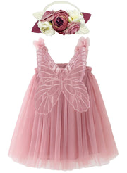 BGFKS Layered Butterfly Tulle Tutu Dress Baby Girls Dusty Rose Size 2T