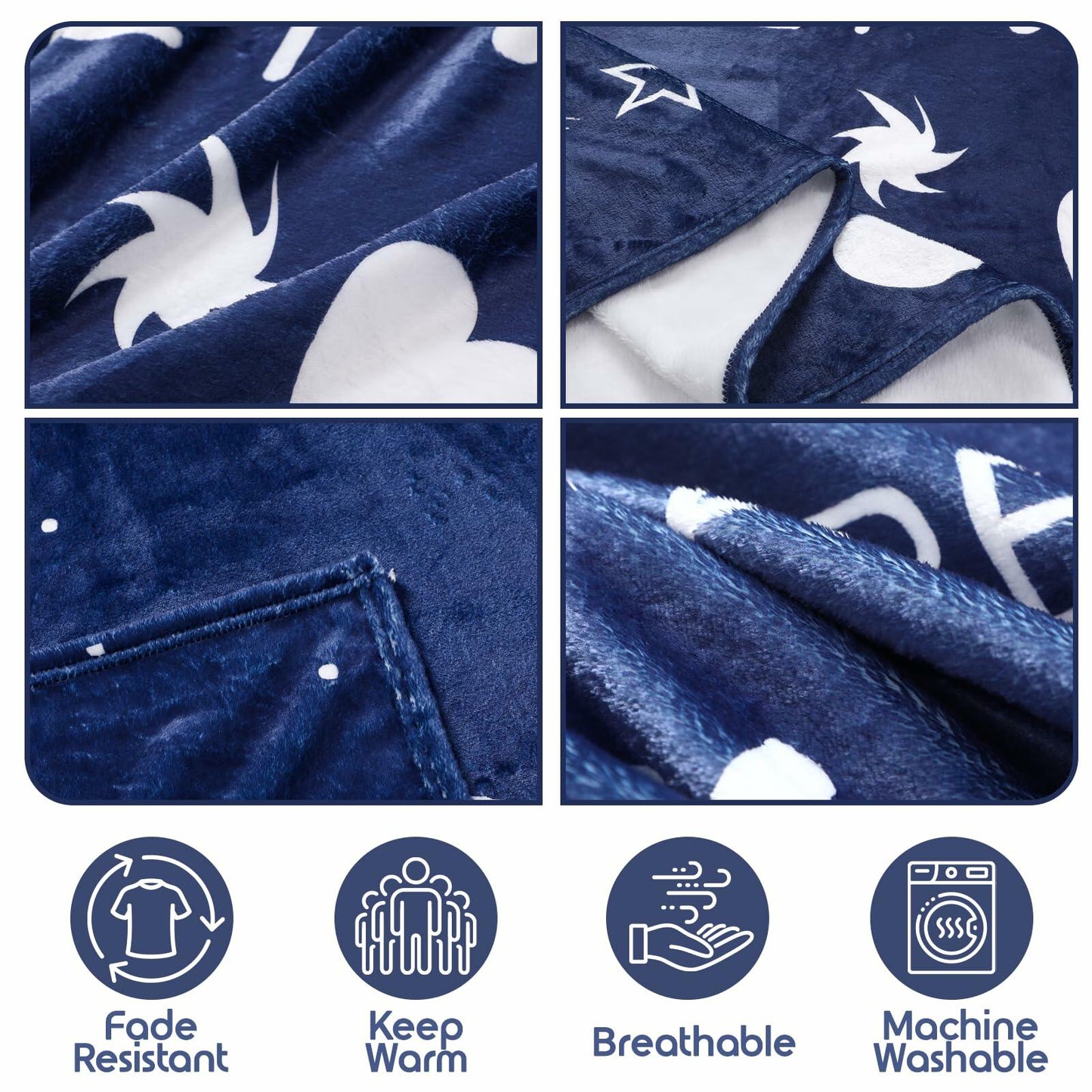 WGXX Hug Blanket After Surgery Healing Blanket Blue Cotton 50x60