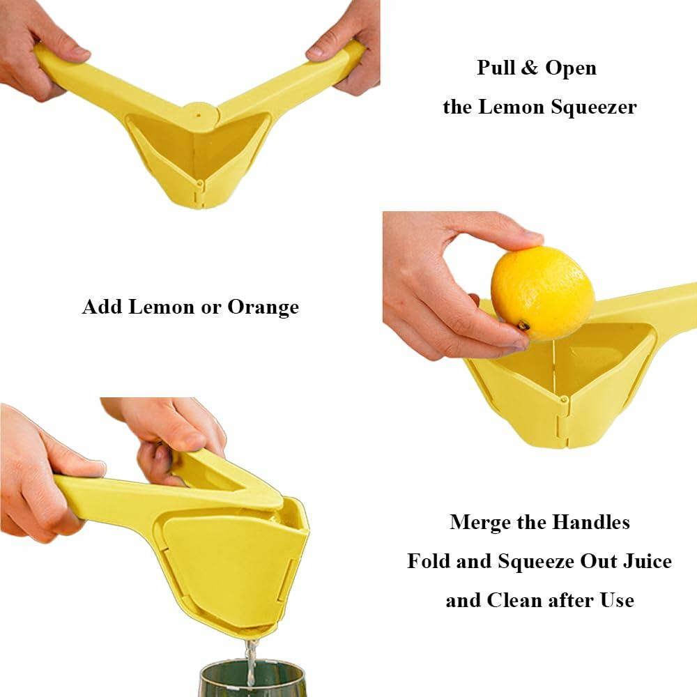 Iosjeude Lemon Squeezer Manual Citrus Juicer Foldable Yellow Plastic 1 Pc