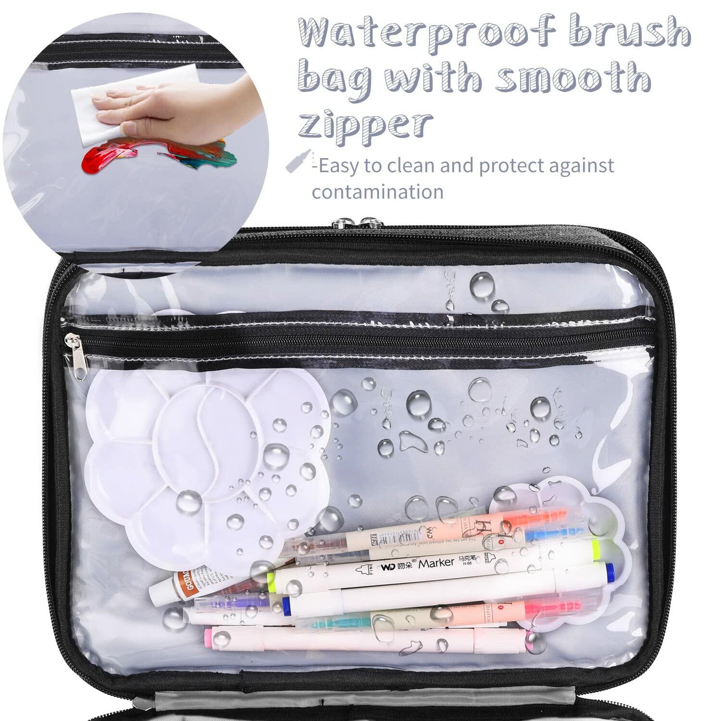 Yumt Acrylic Paint Brush & Bottle Organizer 7 Tier Clear Storage Display