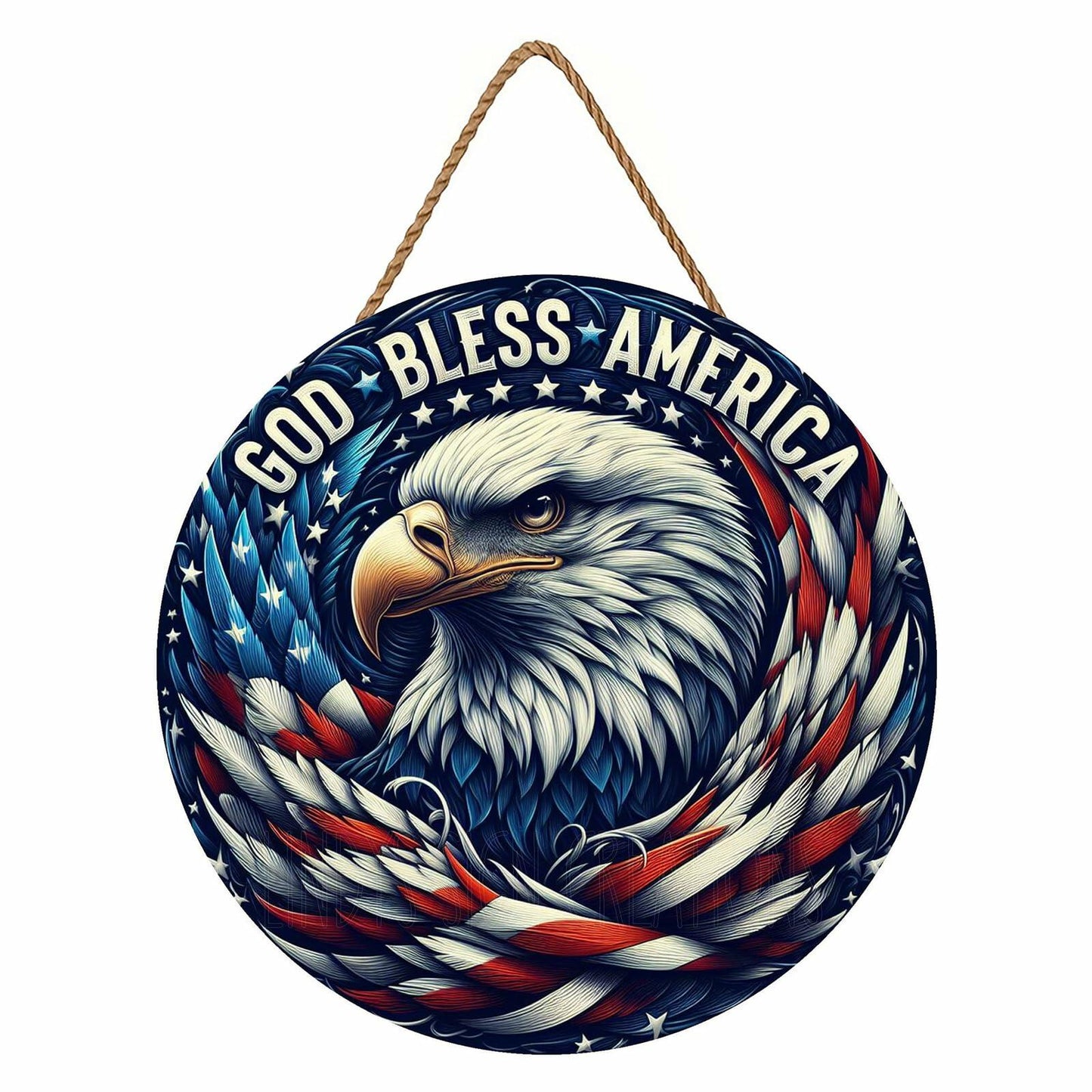 Hoomdycm Patriotic Memorial Day Door Sign Wooden Hanging Decor 12x12