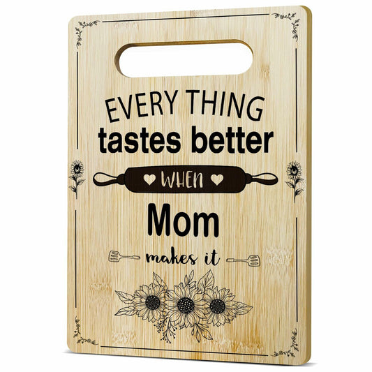 DOIUCRO Gifts for Mom Bamboo Kitchen Cutting Board Wooden Serving Board