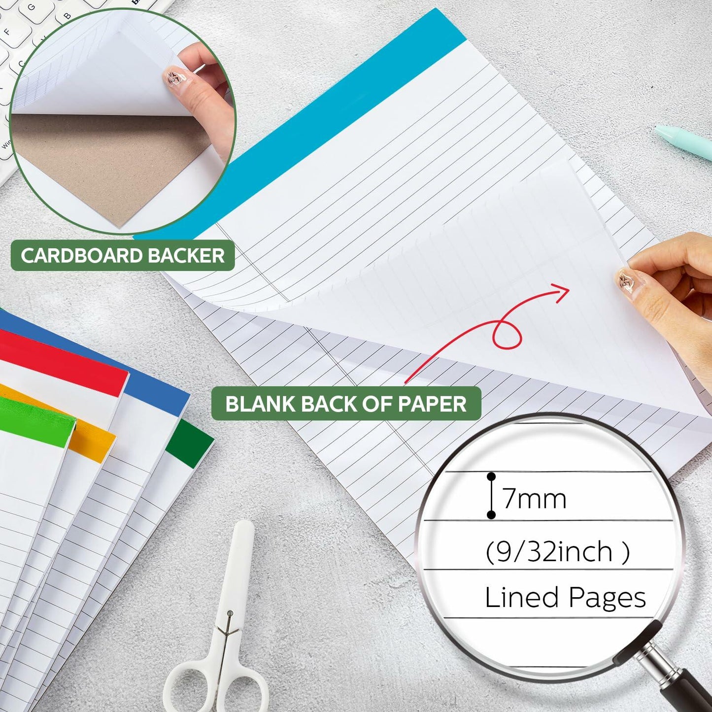 Colarr Legal Pads 8.5x11in Wide Ruled 50 Sheets 18 Pack Yellow Note Pads