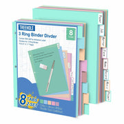 TREEHOLE 8 Tab Plastic Binder Dividers Set, Letter Size 8.5x11, Multicolor
