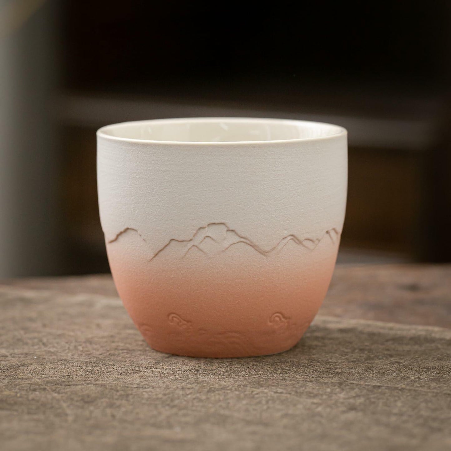 TEANAGOO Japanese Tea Cup 5.6oz Gradient Pink White 4 Pcs Box