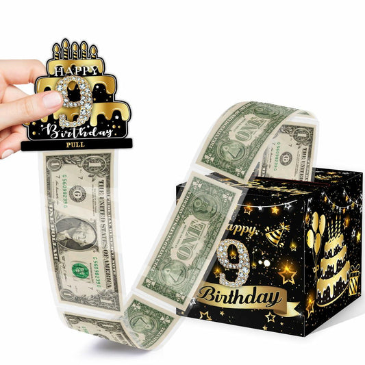 Toerifer 9th Birthday Money Box Set Black Gold PVC One Size