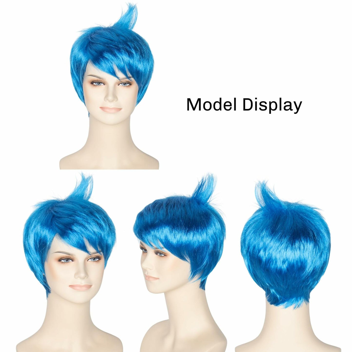 Yan Dream Women Short Straight Blue Pixie Cut Anime Cosplay Wig