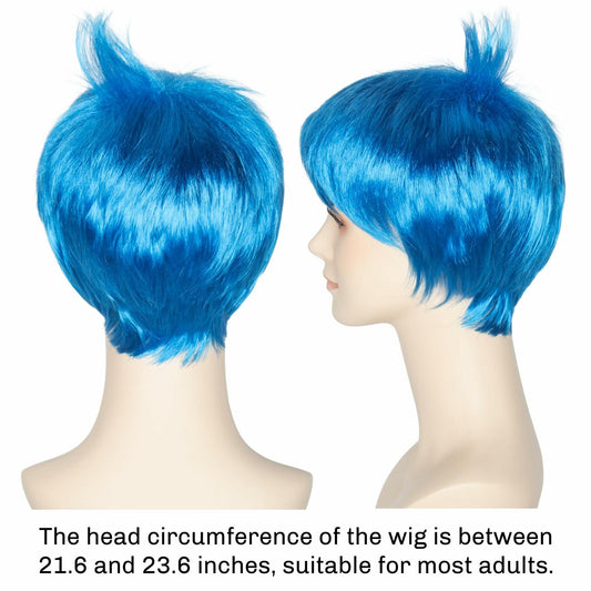 Yan Dream Women Short Straight Blue Pixie Cut Anime Cosplay Wig