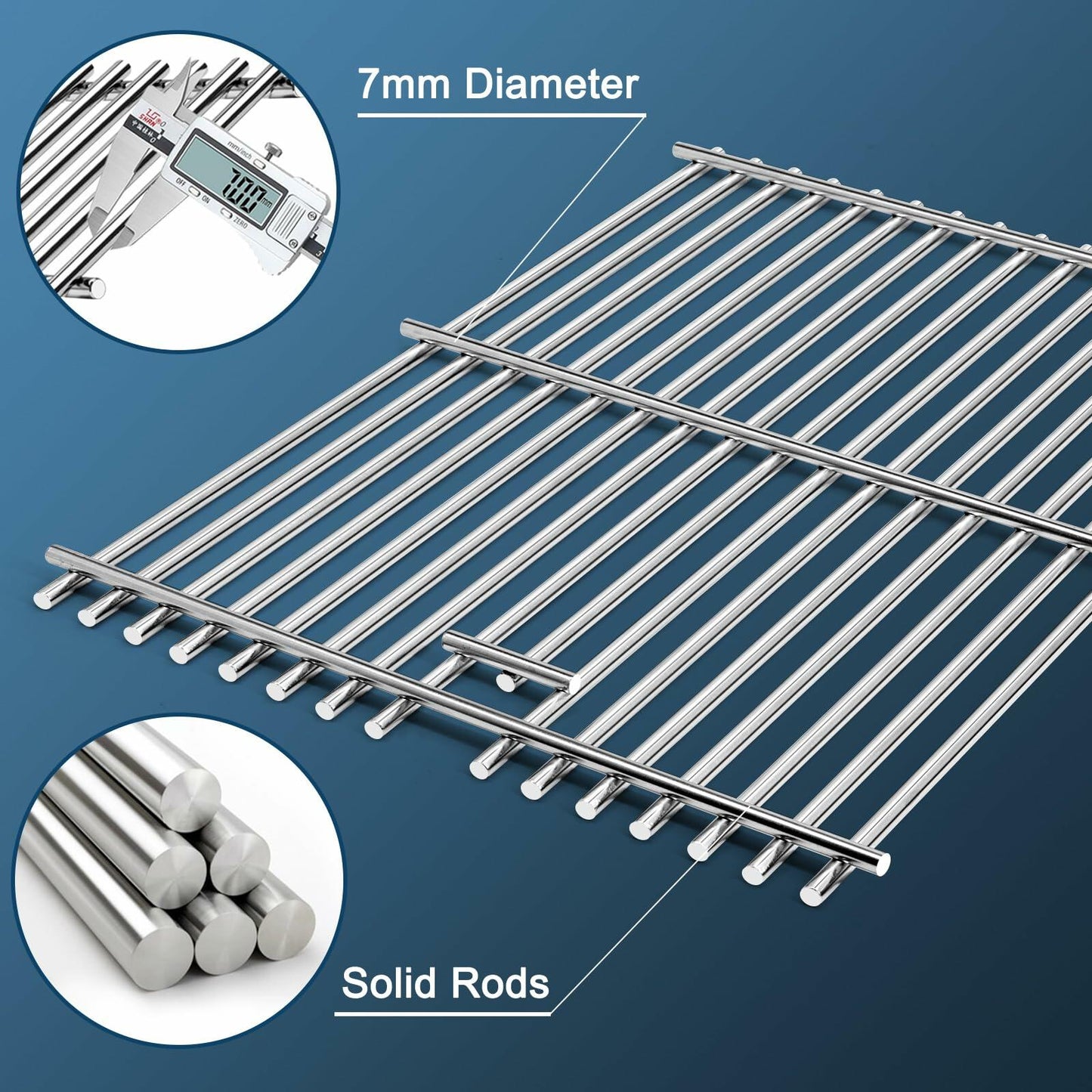 Adviace Grill Replacement Parts for Charbroil 4 Burner Grills Silver Black