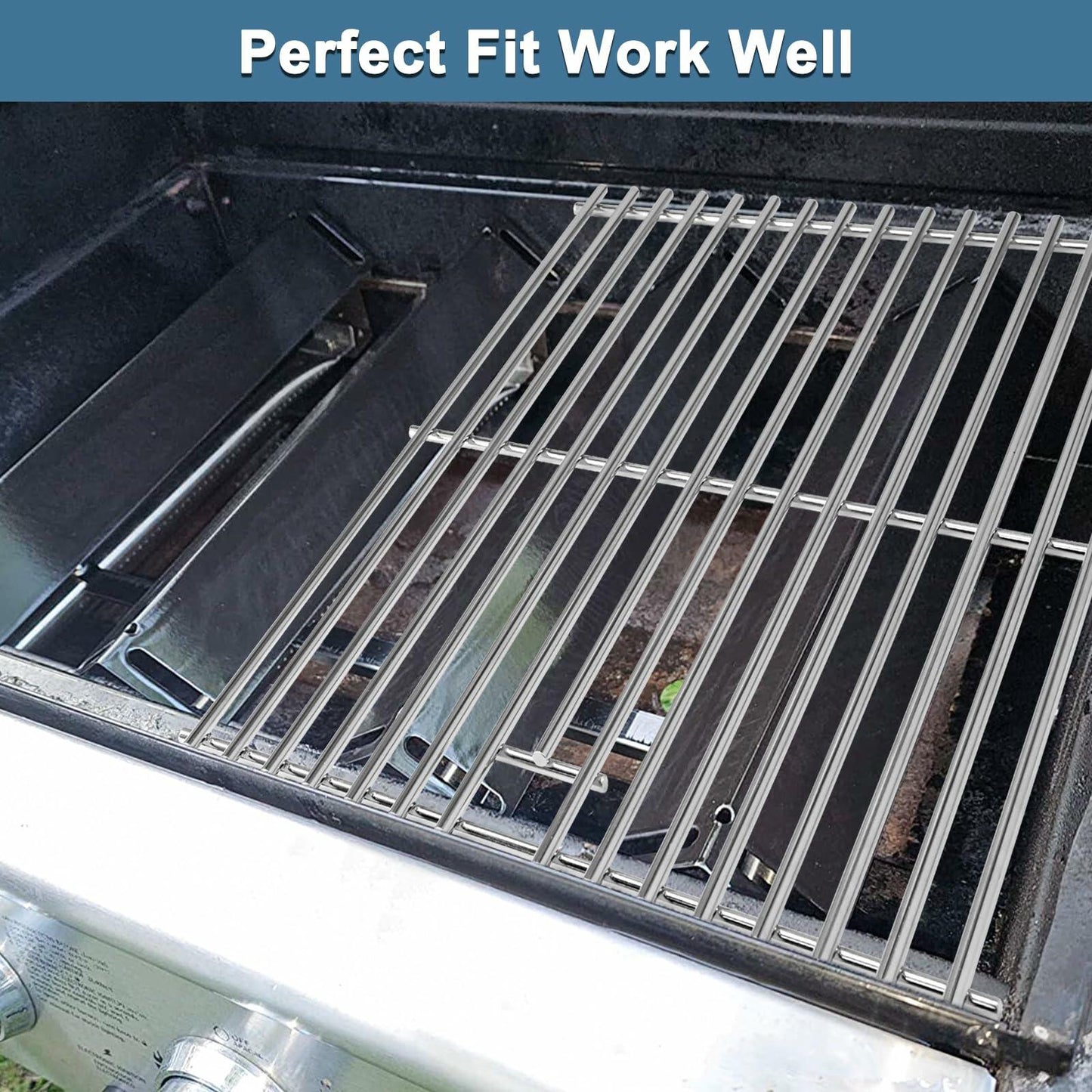 Adviace Grill Replacement Parts for Charbroil 4 Burner Grills Silver Black