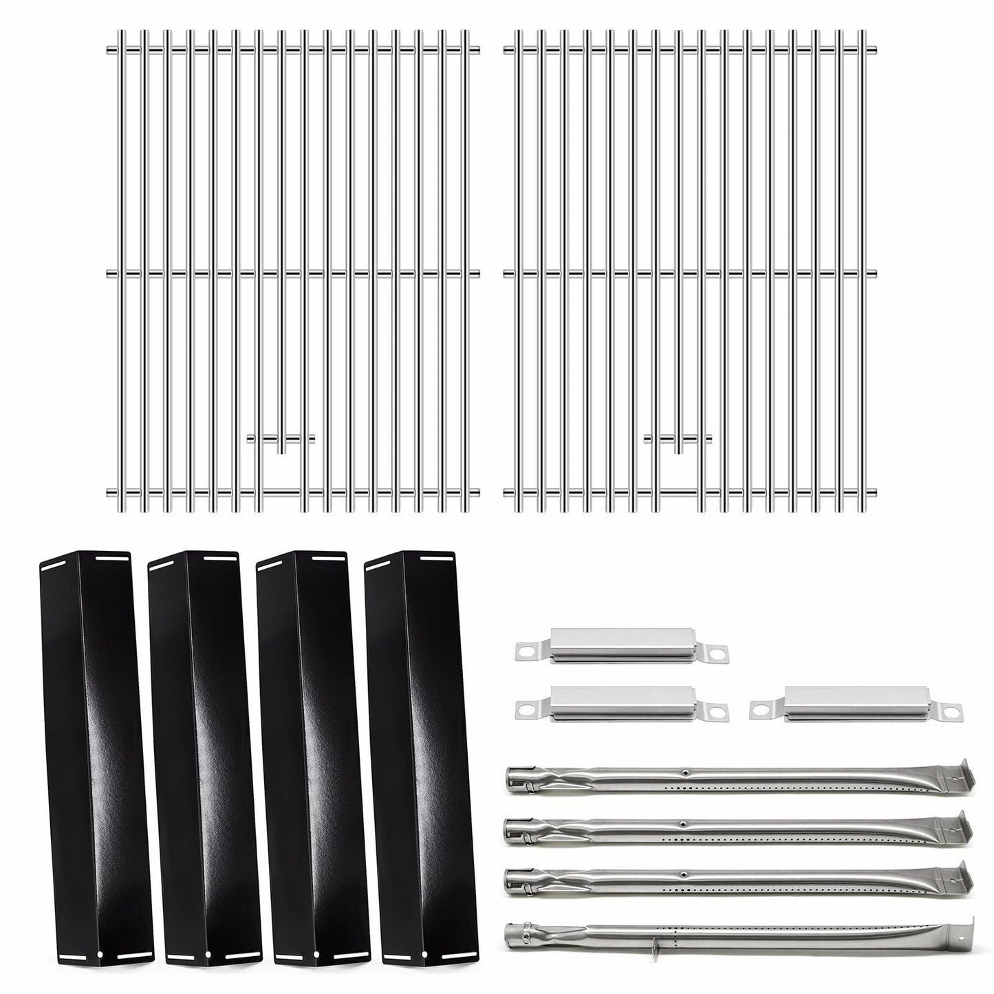 Adviace Grill Replacement Parts for Charbroil 4 Burner Grills Silver Black