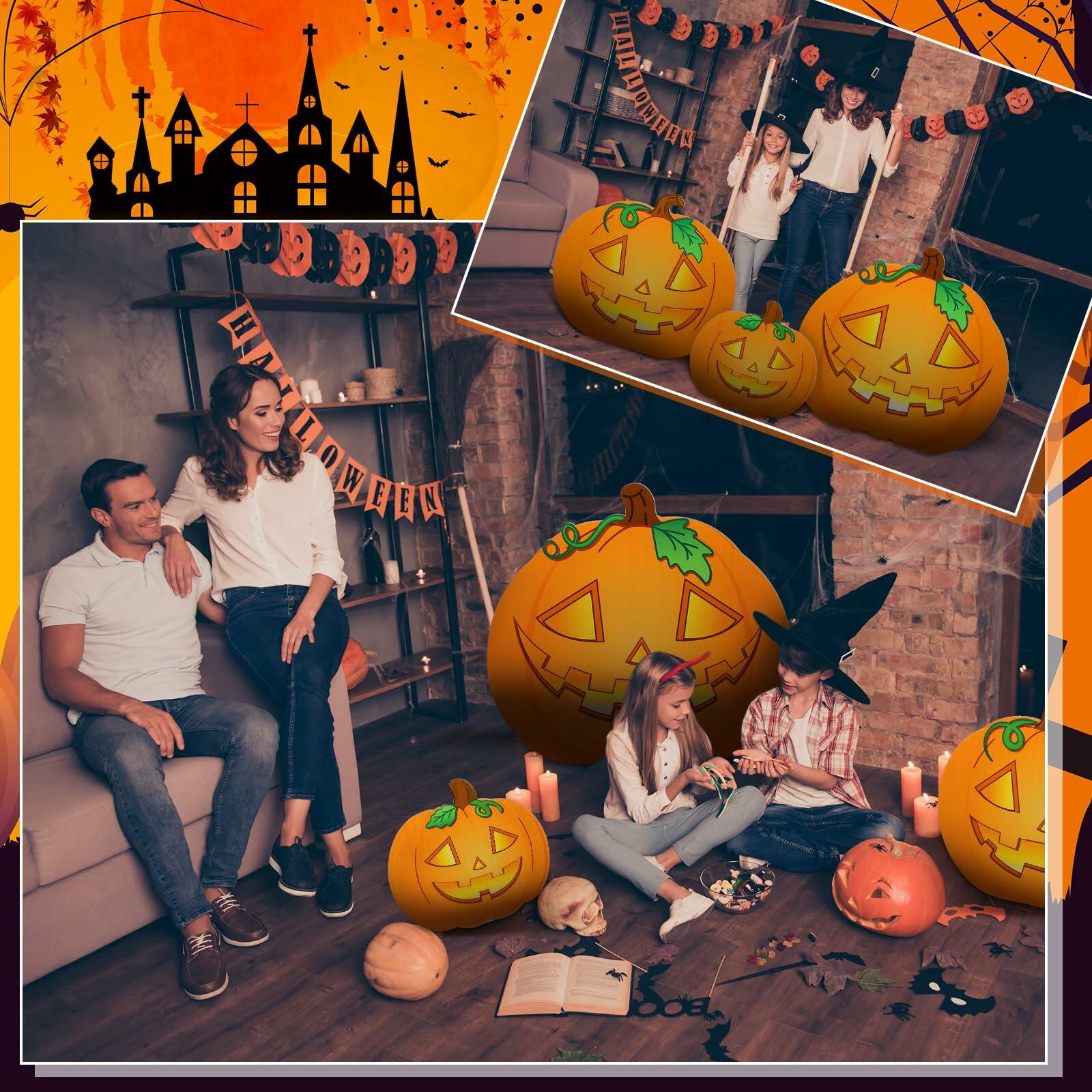 Leinuosen Halloween Jack-o-Lantern Cardboard Stand-Ups 19"-39" 3PCS Yellow