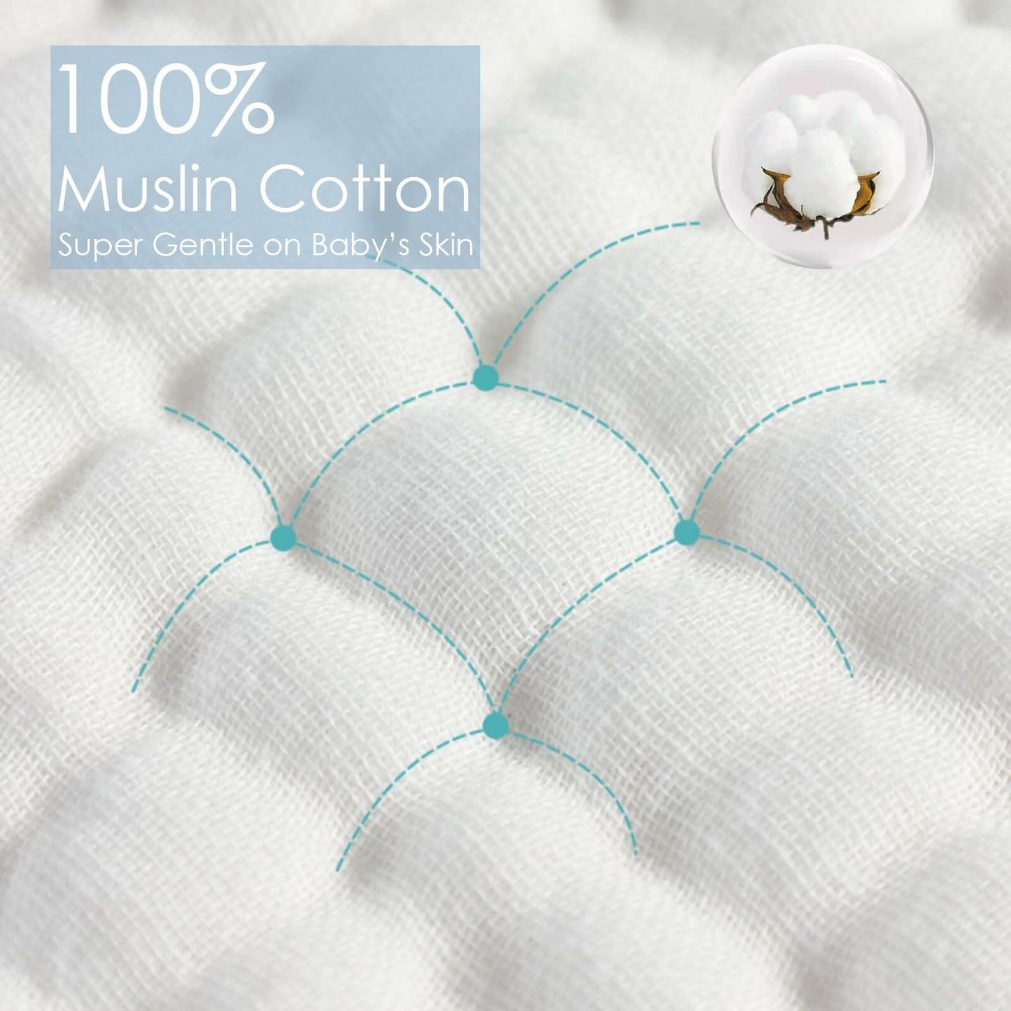 ROXANEPIG Organic Cotton Muslin Burp Cloths 8 Pack White Large 20x10