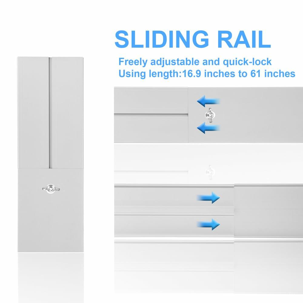 NWESTUN Portable AC Sliding Door Vent Kit 90in Max Length 5.1in Diameter PVC