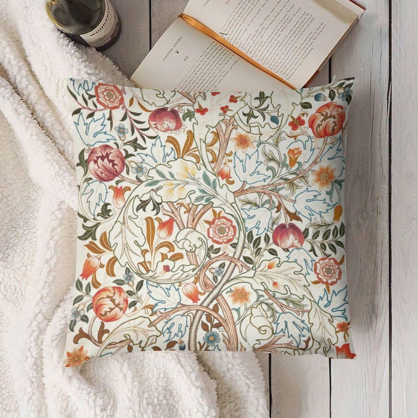 Yaemikoo William Morris Vintage Floral Throw Pillow Covers Set of 2 18x18
