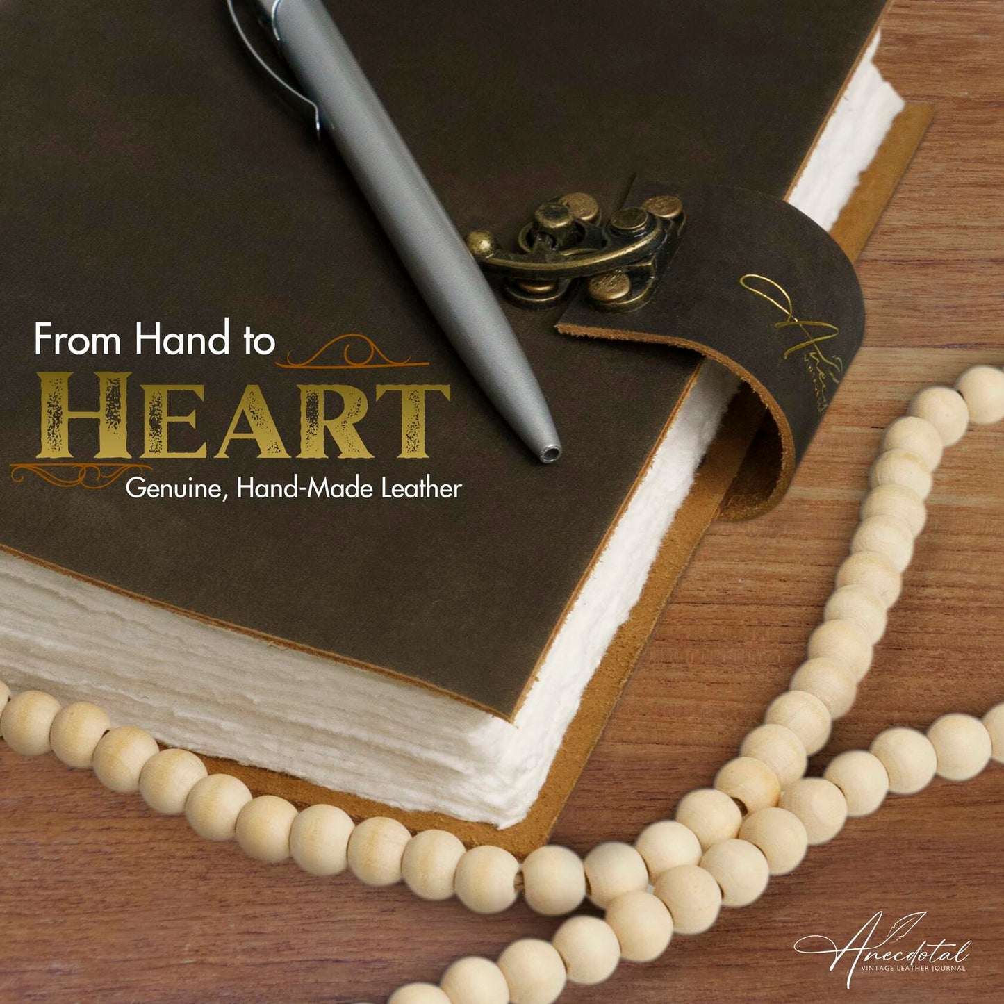 Anecdotal Vintage Genuine Leather Journal 6x8 Brown 200 Pages Unlined