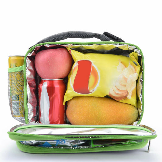 Amersun Insulated Lunch Box with 2 Pockets Padded Liner Dark Gray 4 Compartments