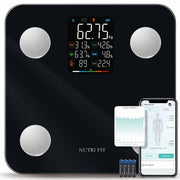 NUTRI FIT Smart Scale Body Weight BMI Muscle Fat Bluetooth 7-in-1 Black