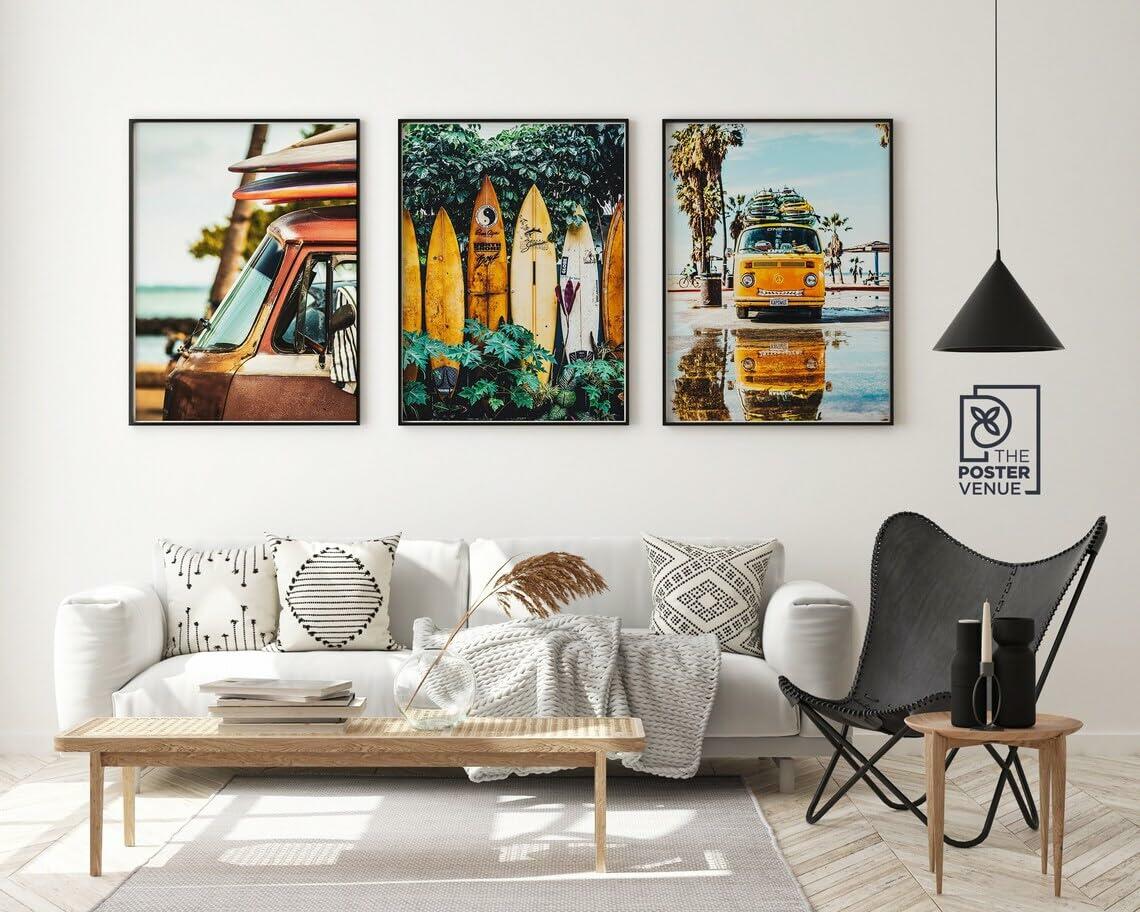 WYHLMTQ Bohemian Beach 3pcs Canvas Wall Art 12x16in Coastal Tropical