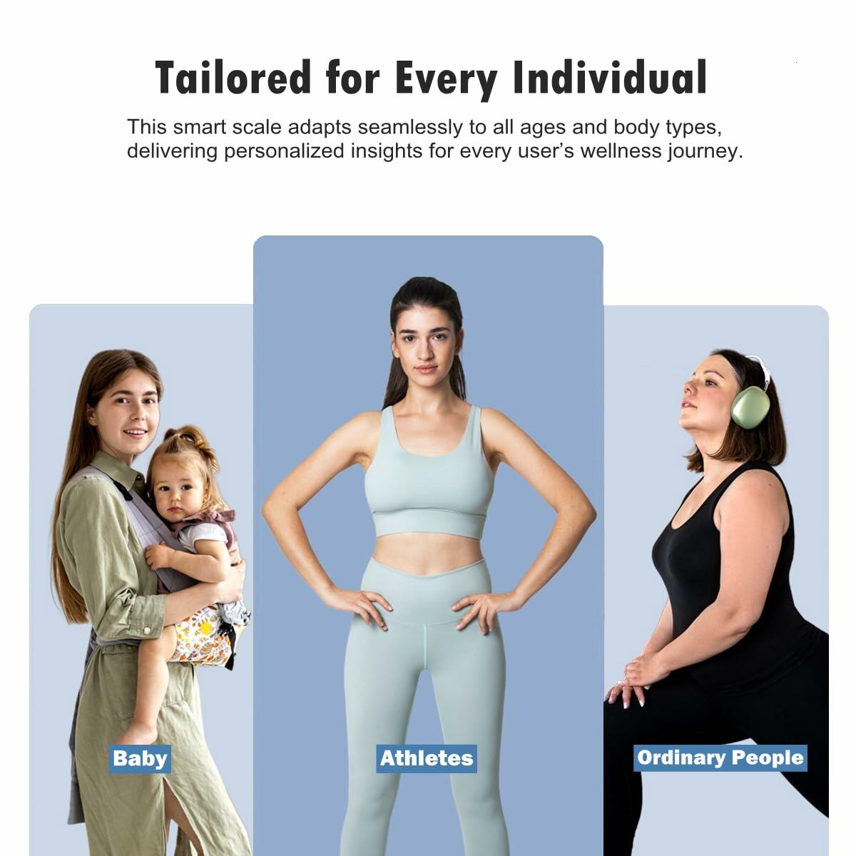 NUTRI FIT Smart Scale Body Weight BMI Muscle Fat Bluetooth 7-in-1 Black