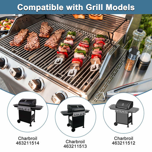 Adviace Grill Replacement Parts for Charbroil 4 Burner Grills Silver Black