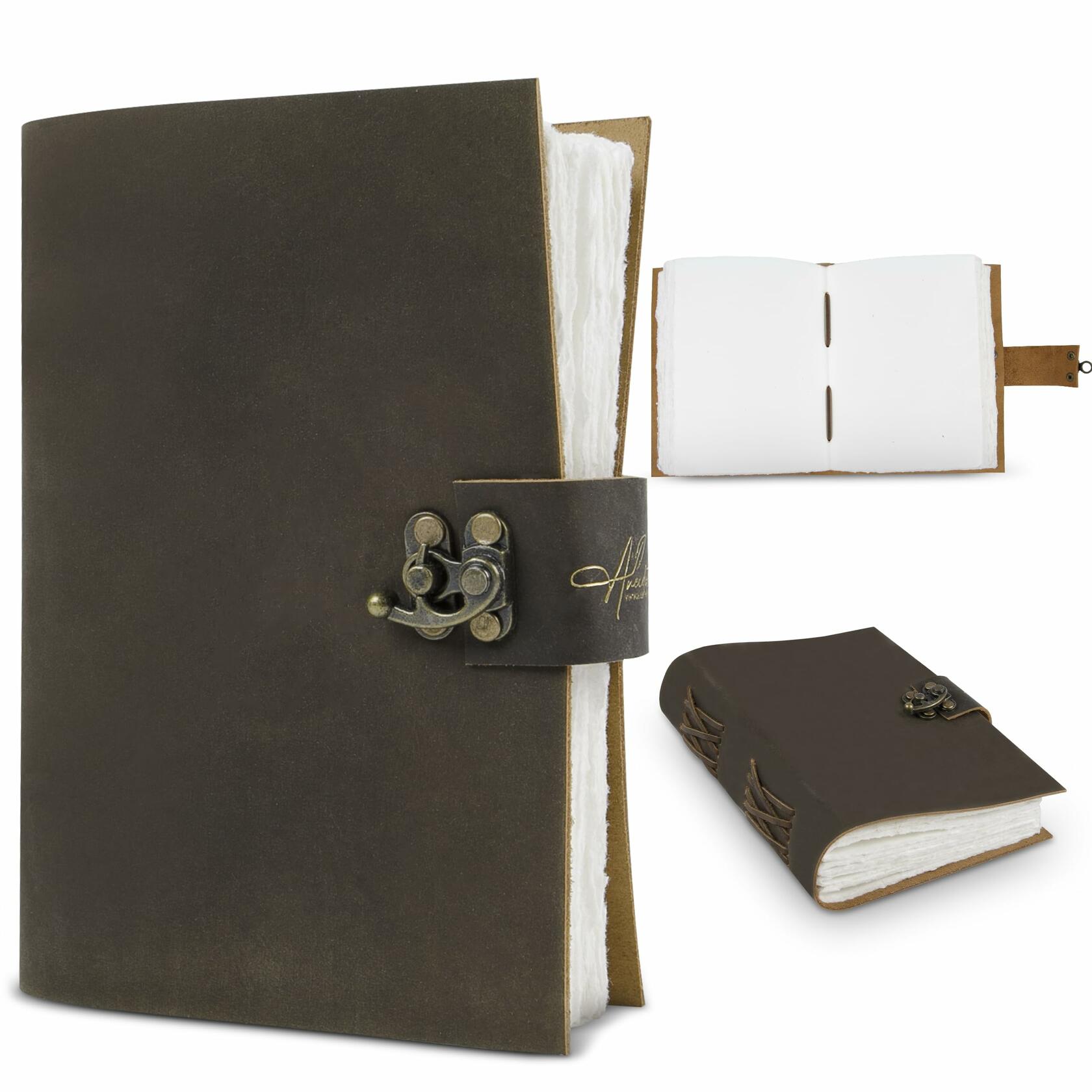 Anecdotal Vintage Genuine Leather Journal 6x8 Brown 200 Pages Unlined