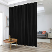Phating Blackout Room Divider Curtain 1 Panel 10x7ft Black Fabric Solid