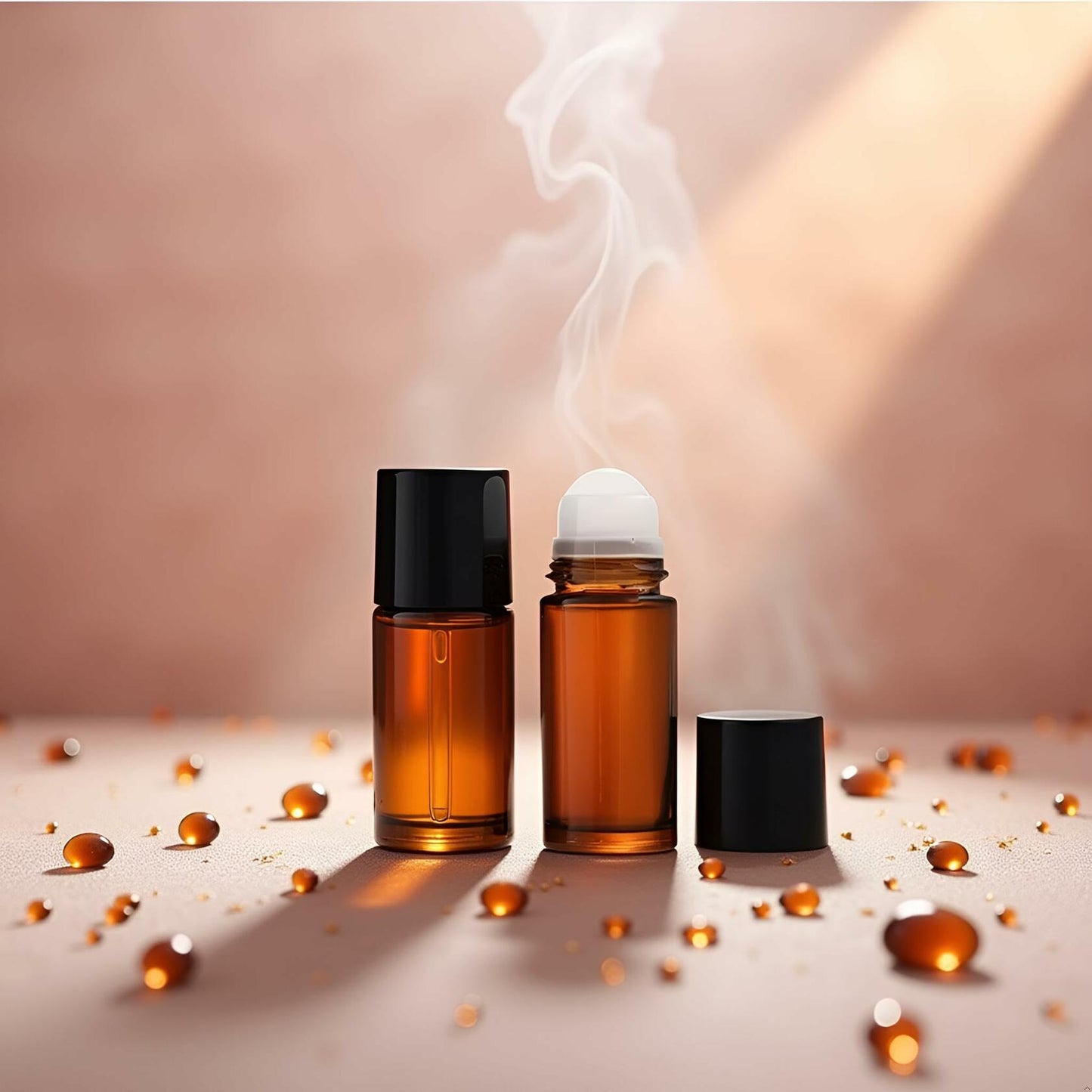 YuanHolumid Brown Glass Essential Oil Roller Bottles 50ml 2Pcs Refillable