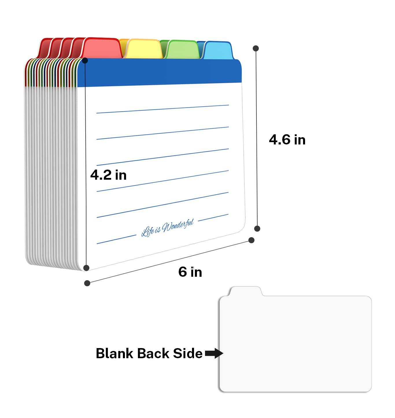 Neando Bamboo Recipe Card Organizer 4x6 Cards 4 Compartments 600 Capacity
