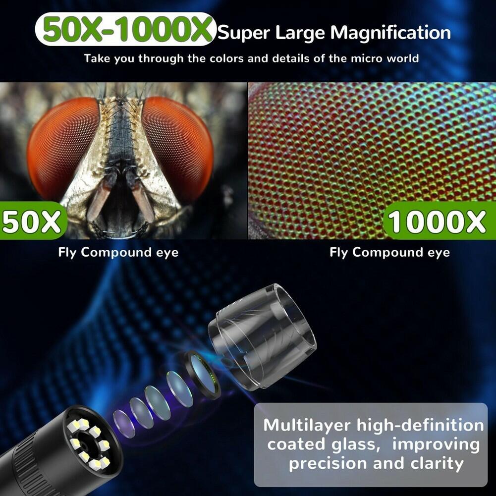 Unbranded 1080P Digital Video Microscope 50X-1000X 2 Inch IPS Screen