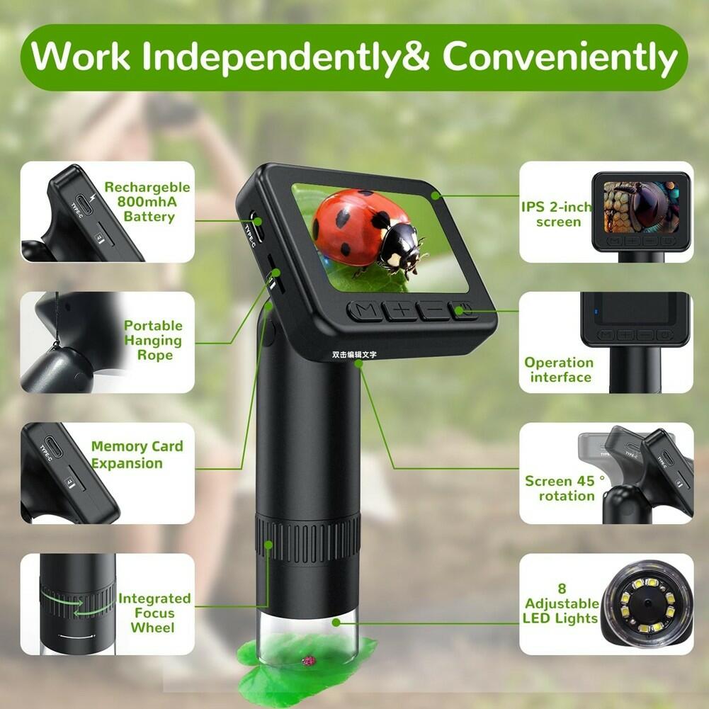 Unbranded 1080P Digital Video Microscope 50X-1000X 2 Inch IPS Screen