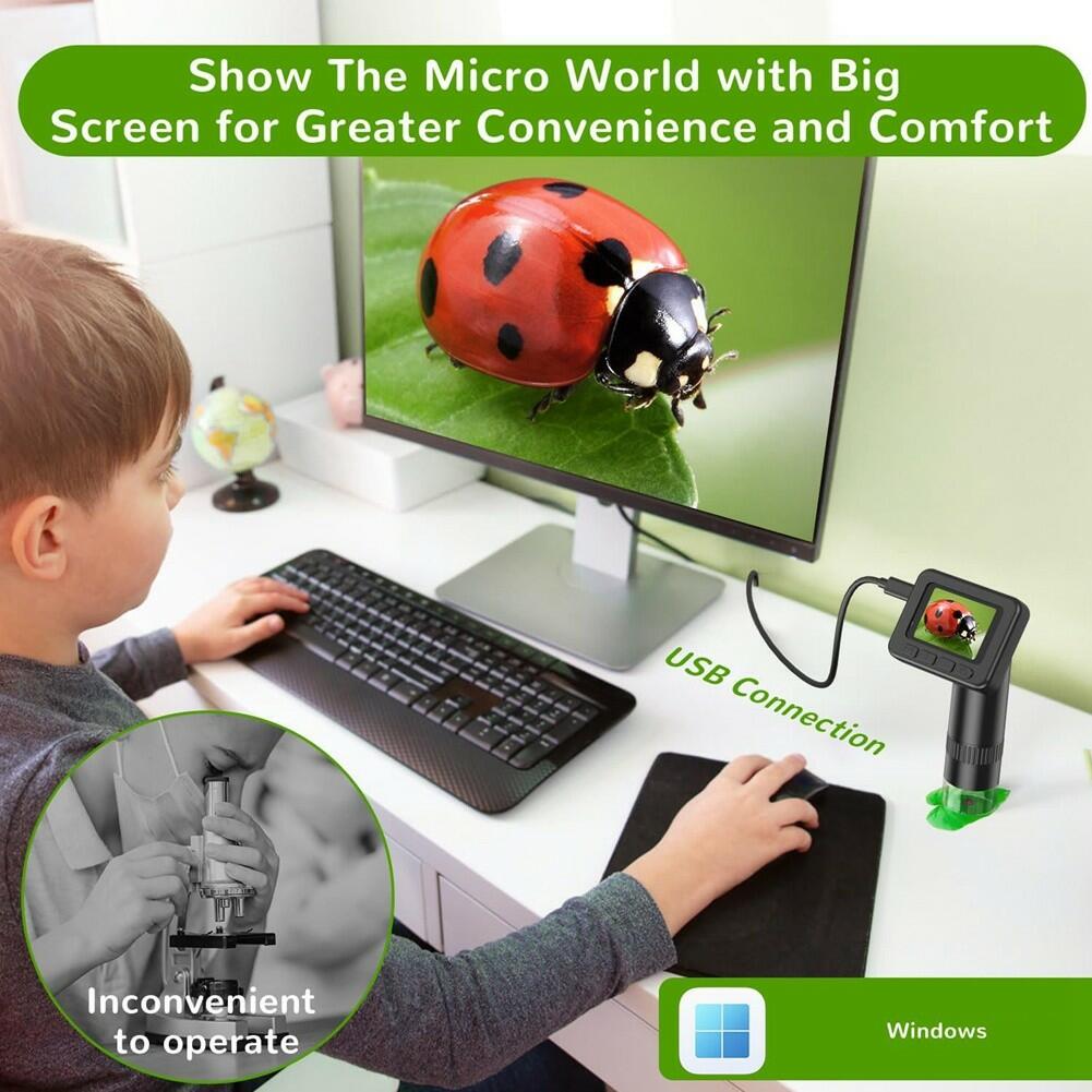 Unbranded 1080P Digital Video Microscope 50X-1000X 2 Inch IPS Screen