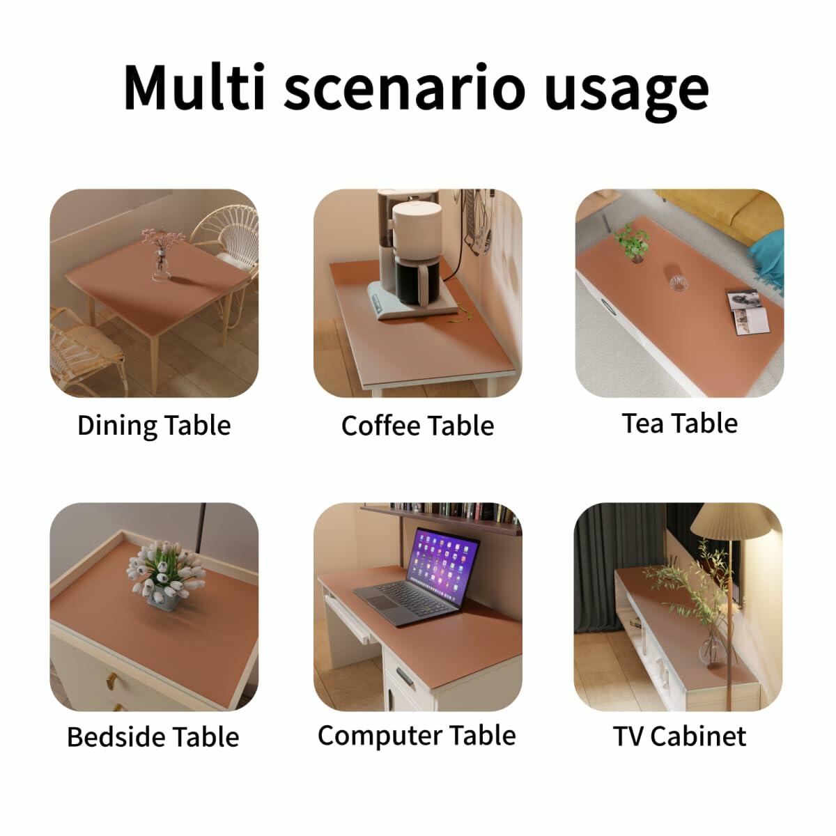 Zinkooat Night Stand Cover Waterproof Leather Brown+Gray 12x24 Inch