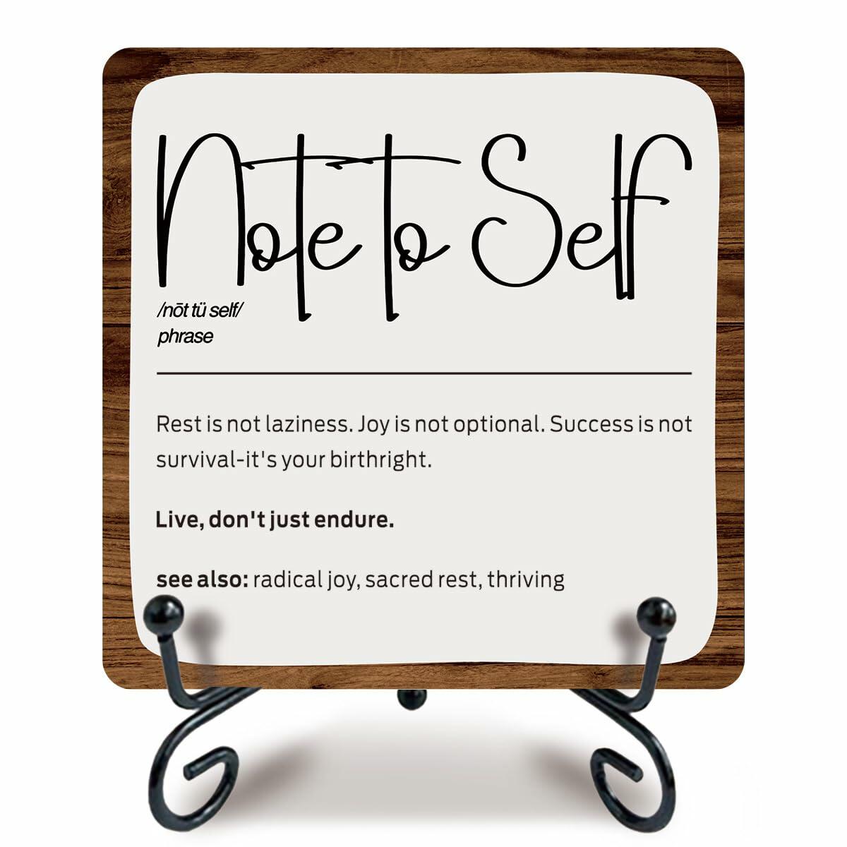 Ketsord 5x5 Black Gossip Wood Plaque Note To Self Inspirational Quote