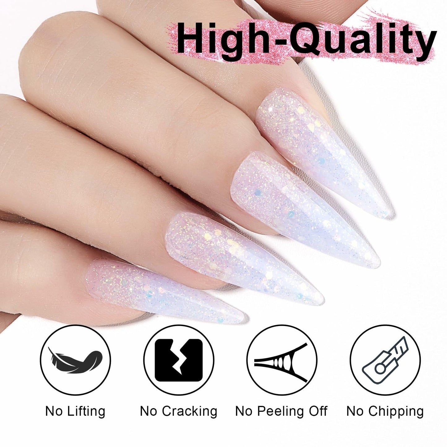NXJ INFILILA Glitter Poly Nail Gel Baby Blue Thick Glossy Builder P07 15ML