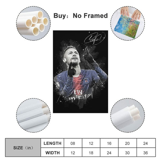 Generic Neymar Wall Art Canvas Print Poster 16x24inch Unframed