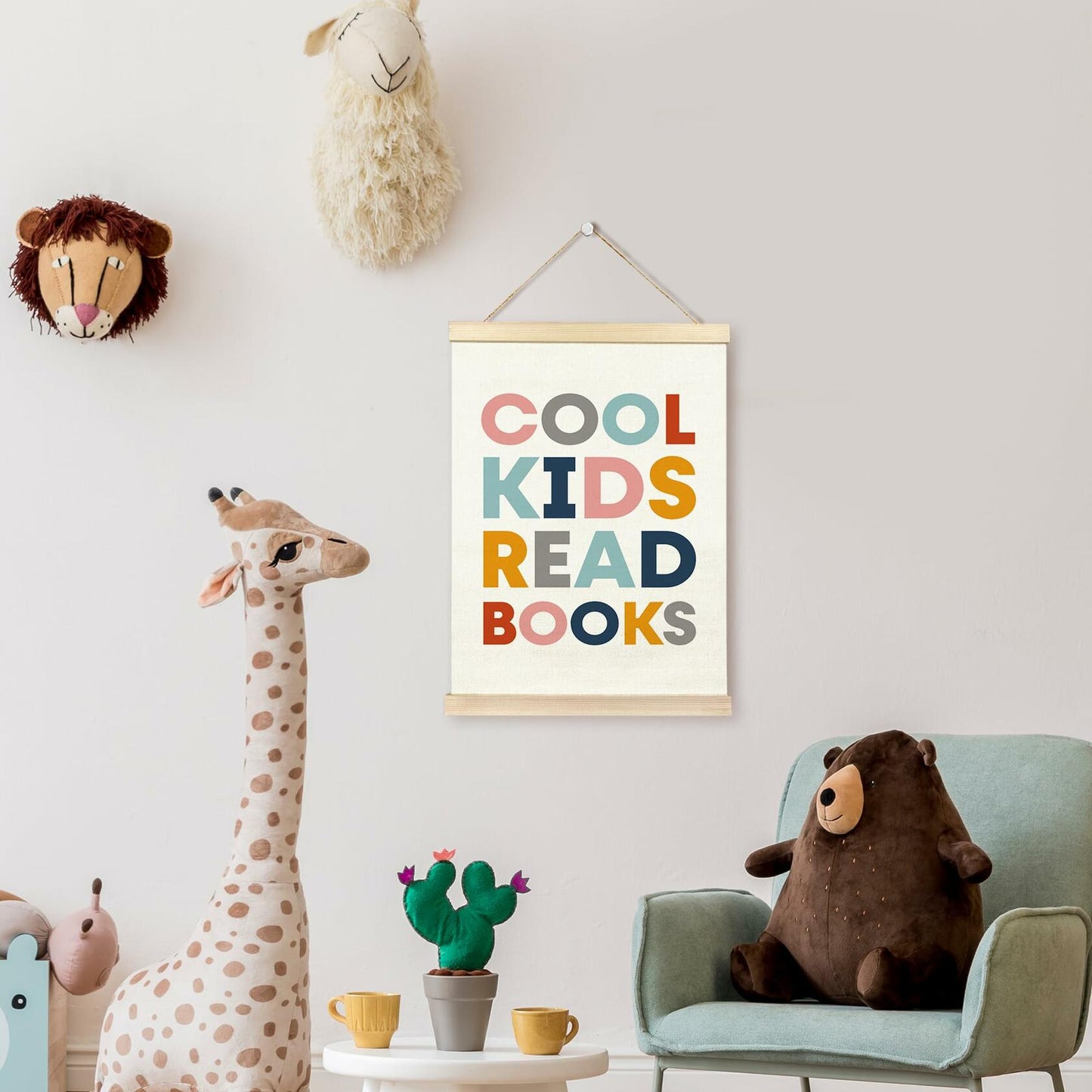 TAEDIN Kids Book Poster Hanger Frame Wooden Colorful 12x16 Space Theme