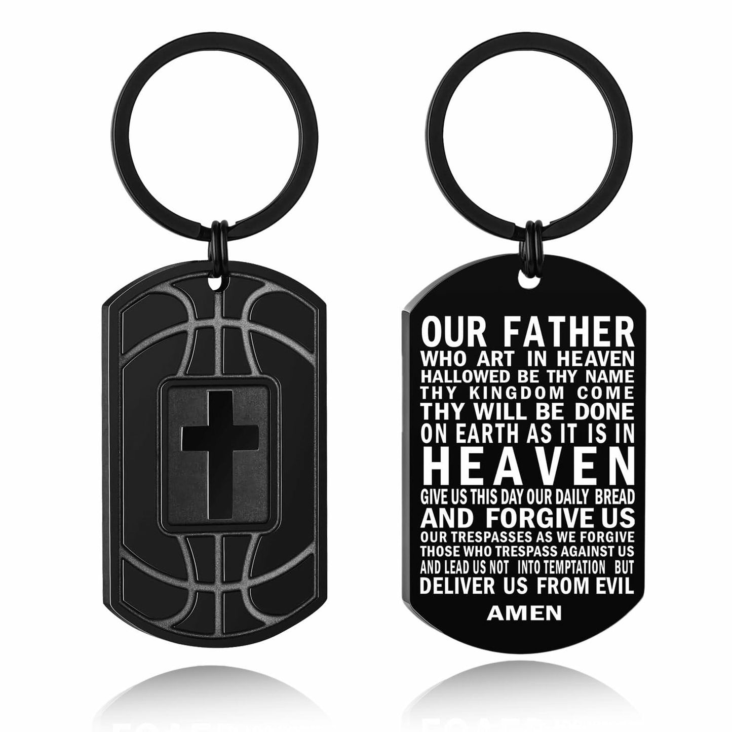 Miss Chipmunk Football Bible Verse Keychain Men Black Medium