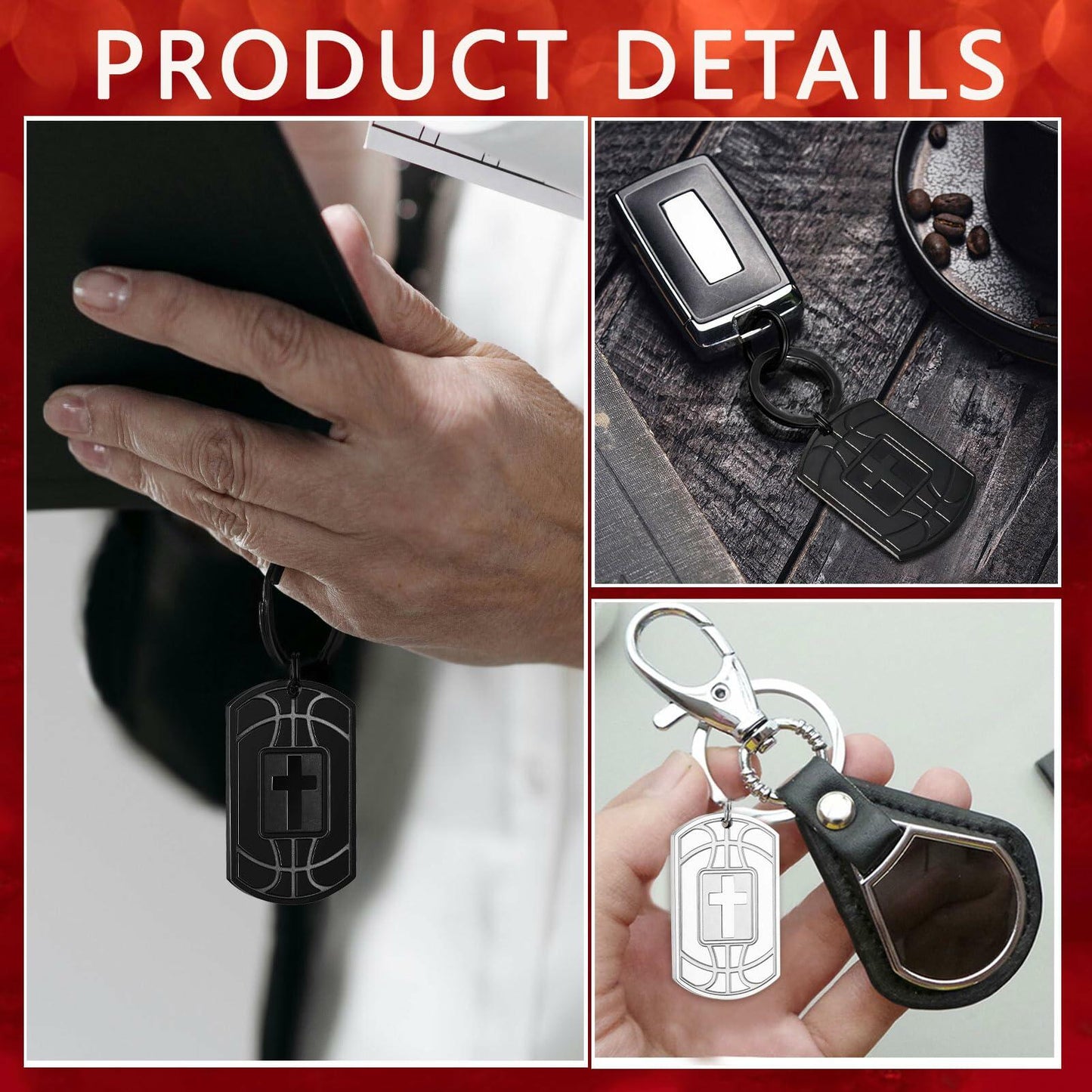 Miss Chipmunk Football Bible Verse Keychain Men Black Medium