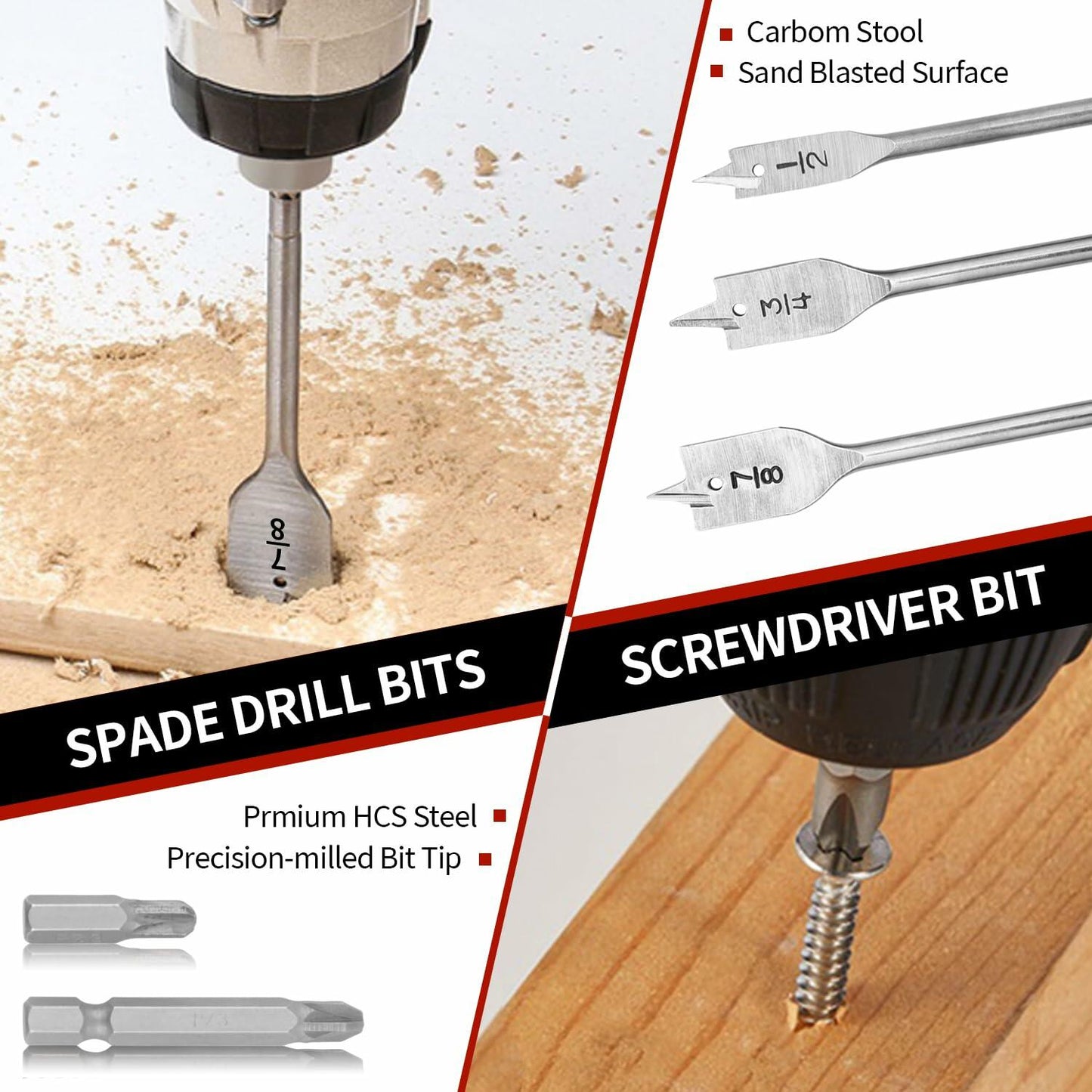 Wakuka 400 Pcs Drill Bit & Screwdriver Set Black High Speed Steel Titanium