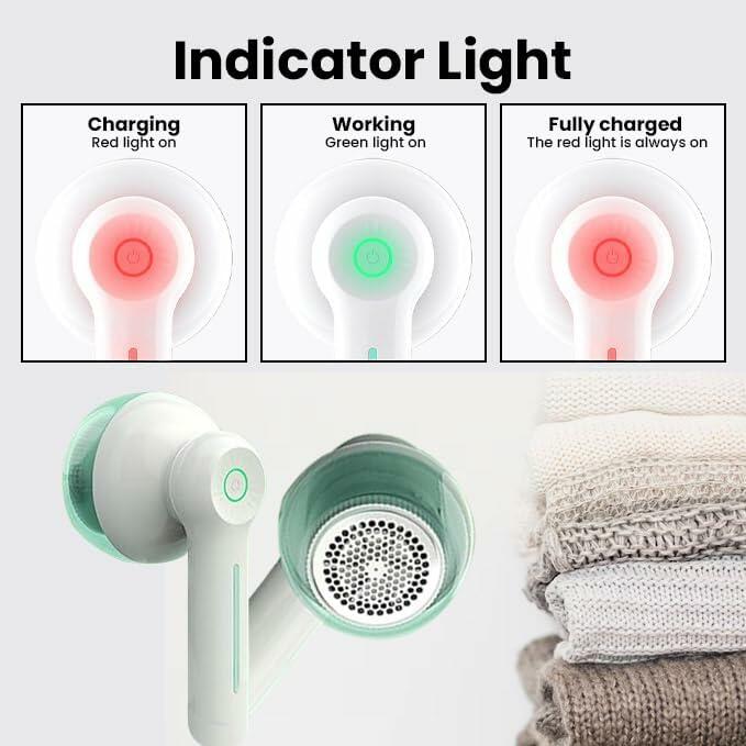 Generic Fabric Shaver Rechargeable Lint Remover 6 Leaf Blades White