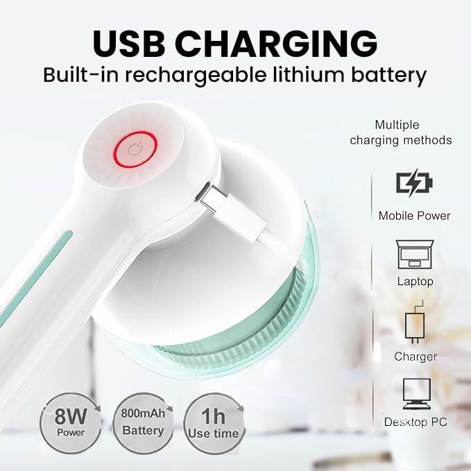 Generic Fabric Shaver Rechargeable Lint Remover 6 Leaf Blades White
